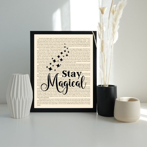 Motivational Book Page Art Print- Stay Magical - Picture 2 of 4